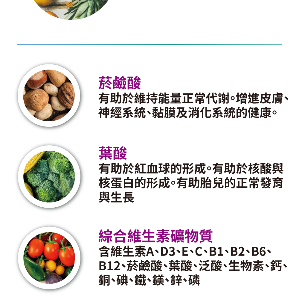 S美人高登鈣含有葉酸、菸鹼酸及綜合維生素礦物質
