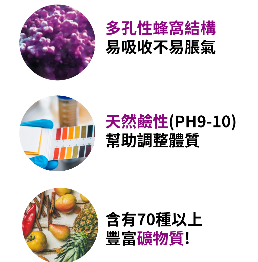 高登鈣含多豐富研物質，天然鹼性、專利歐盟認證
